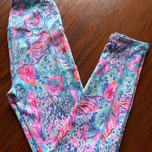Lilly Pulitzer Leggings in Blue and Pink Floral